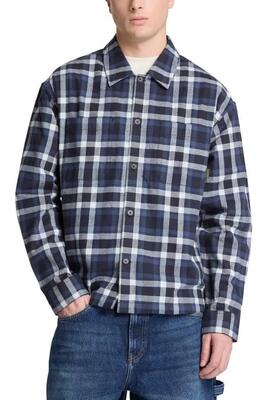 Camicia - sportswear - uomo - flanella relaxed quadri - blu