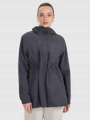 Dames parka jas 4f overgangs membraan 8 met capuchon grijs