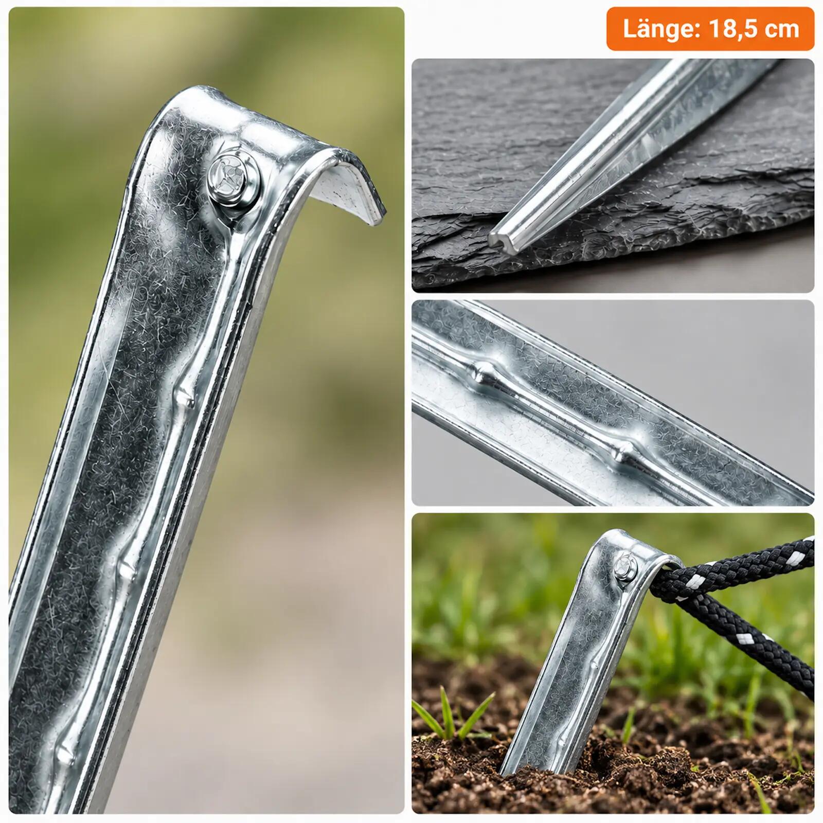 Heringe 5 St Aluminium 18 cm Ultraleicht Erdnägel 16 g Hering 3/6