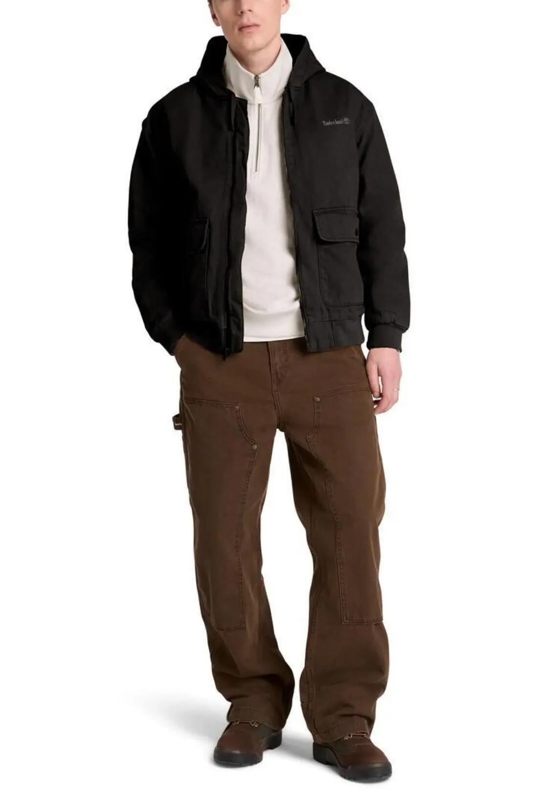 Men - sportswear - bomberjacke - regular fit, 100% Baumwolle - schwarz 2/4