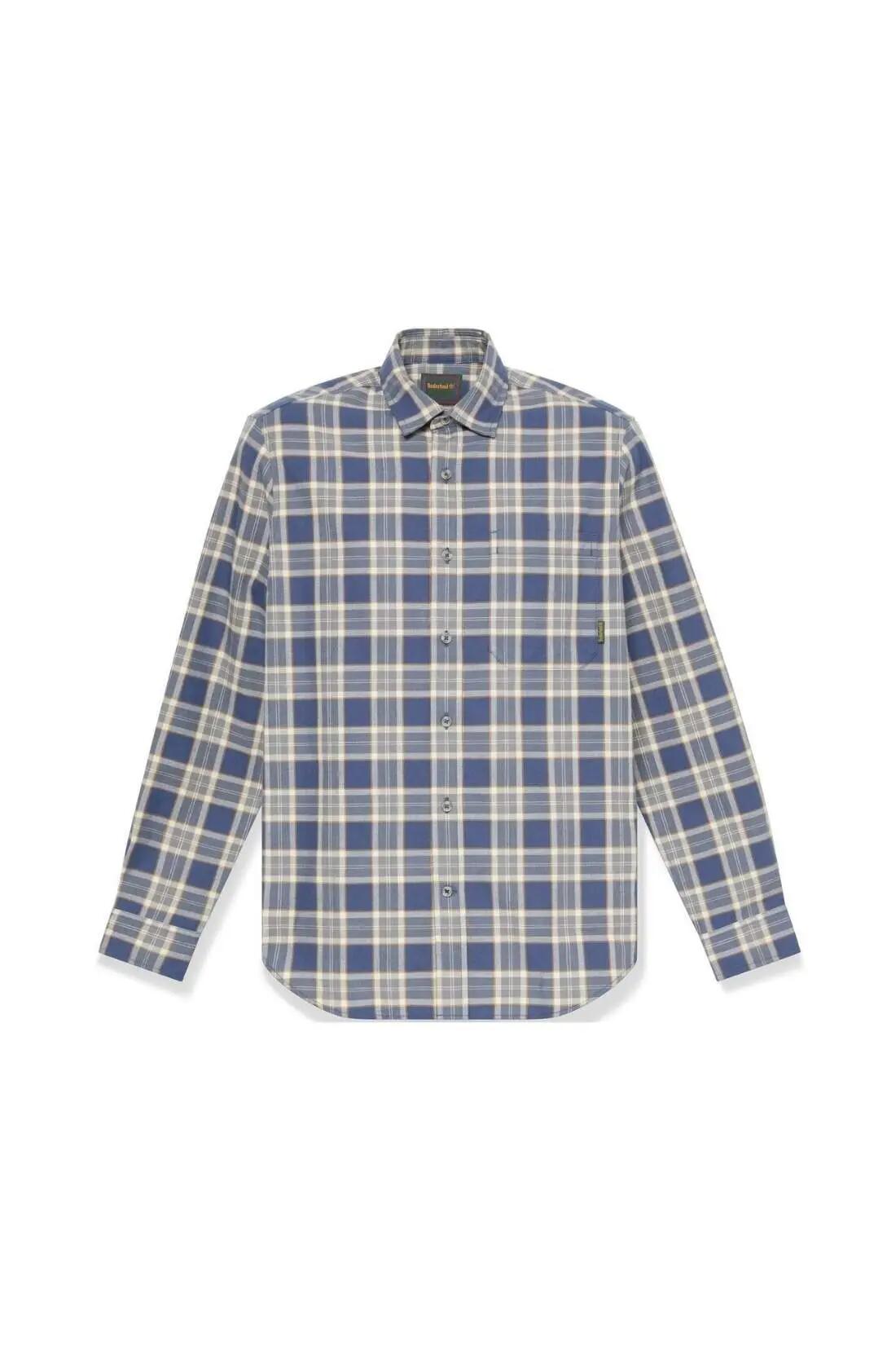 Herren - sportswear - hemd - regular fit, 100% baumwolle, flanell - blau. 4/4
