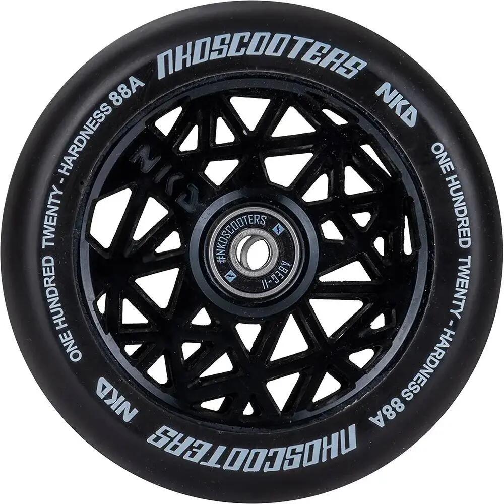 NKD Black Widow Stuntstep Wiel 120 mm – Black / Black Hollow-Core Aluminium120mm 1/4