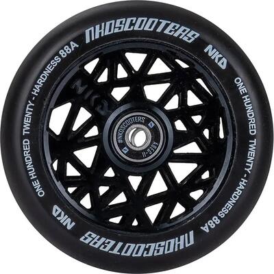 Nkd black widow stuntstep wiel 120 mm – black / black hollow-core aluminium120mm
