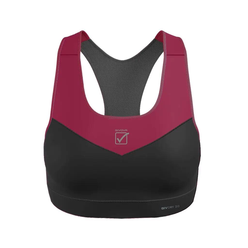 Top - reggiseni sportivi donna givova nero/ciliegia 1/3