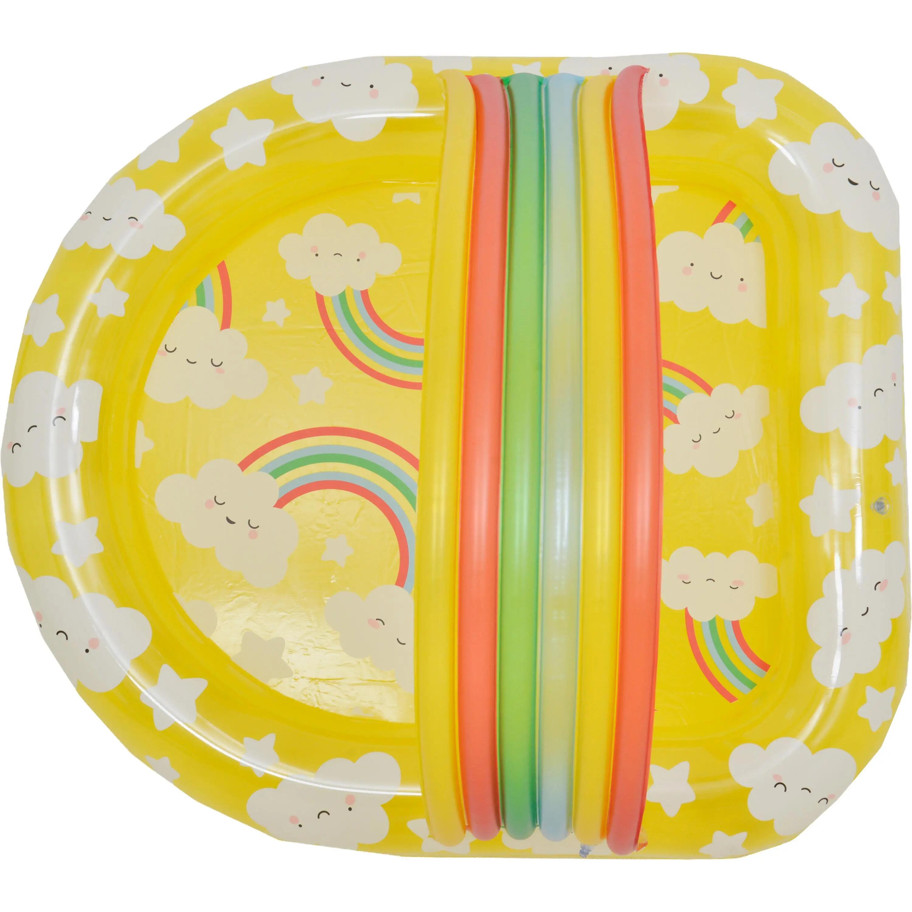 Baby-Planschbecken Regenbogen aufblasbar 144x128x84cm mit Wolkenbogen 4/6