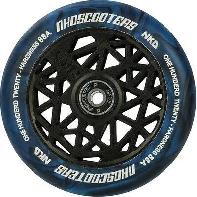 Nkd 120mm stuntstep wiel black widow blue & black mix