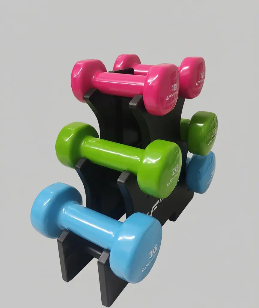 Zestaw hantli fitness winylowych 12 kg ze stojakiem - UpForm 6/10
