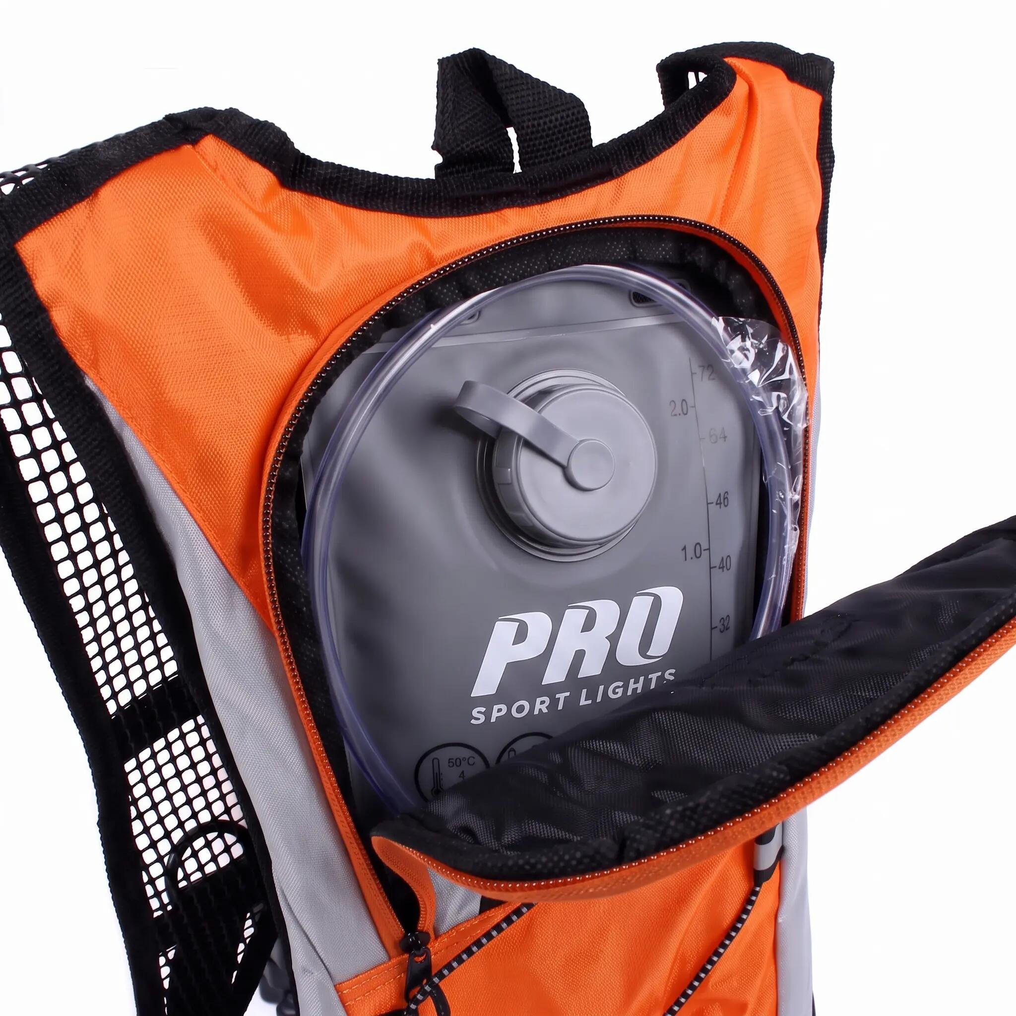Mochila com reservatório de água de 2 litros laranja 2/9
