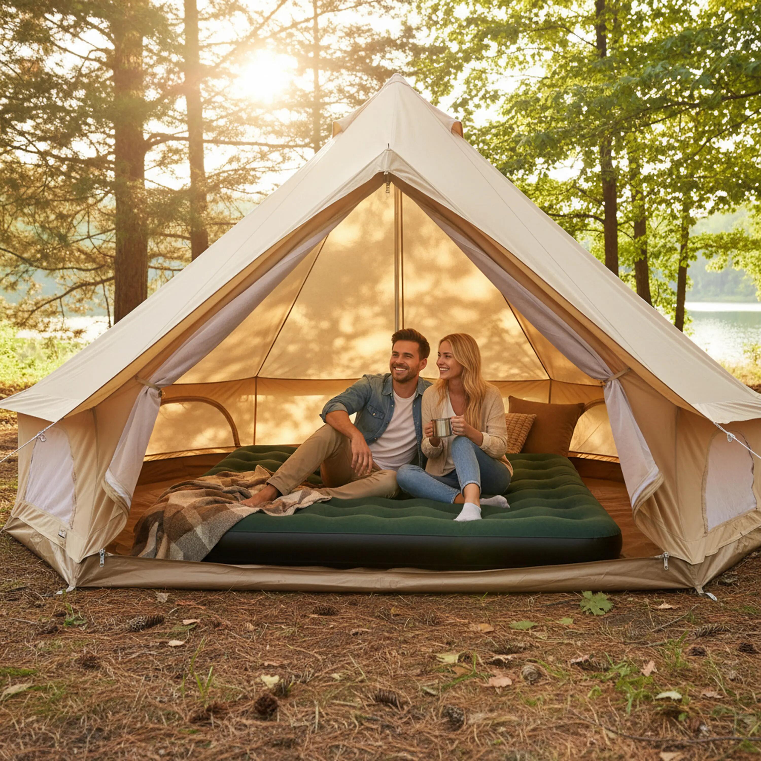 Avenli Luftmatratze Camping CloudCoil grün 203x183x22cm 2/6