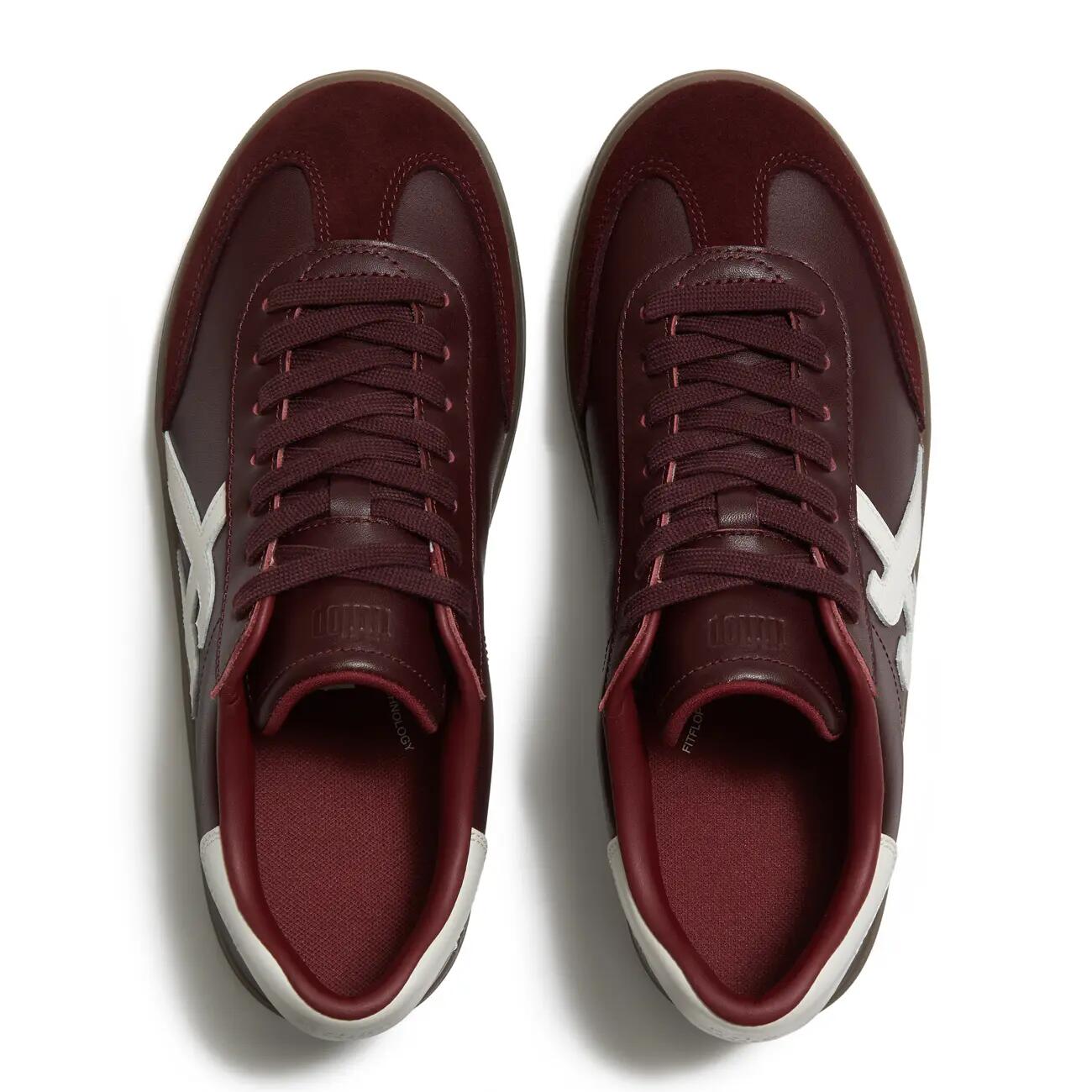 FITFLOP FitFlop The Dash T-Toe Leather Sneakers  BORDEAUX/WIT 41 5/7