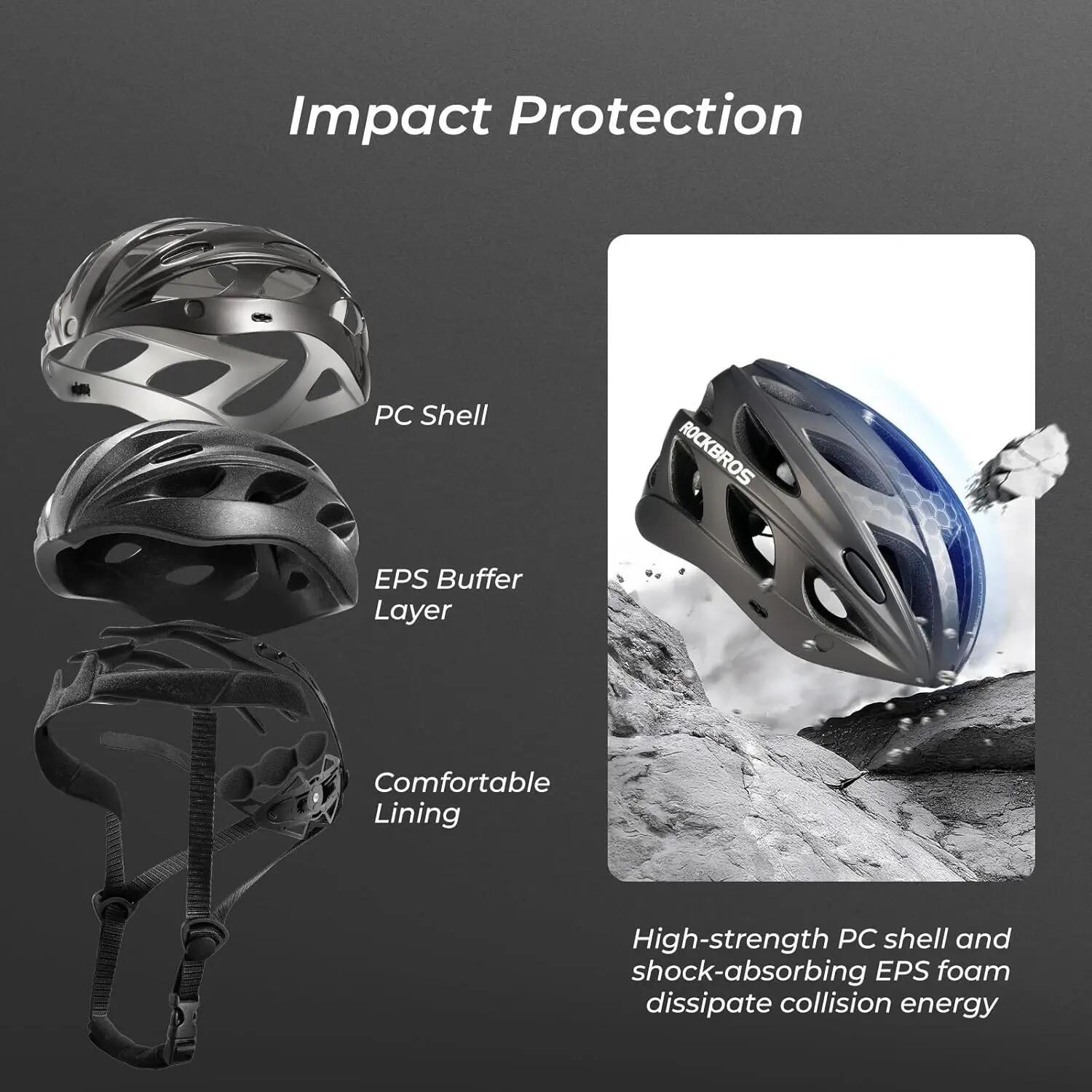 ROCKBROS Casque de vélo avec visière magnétique 4/8