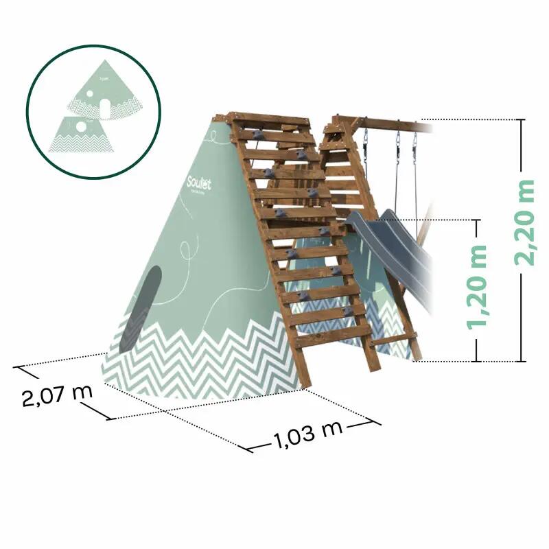 Tipi enfant pour portique bois 2,22 m et 2,24 m 3/5