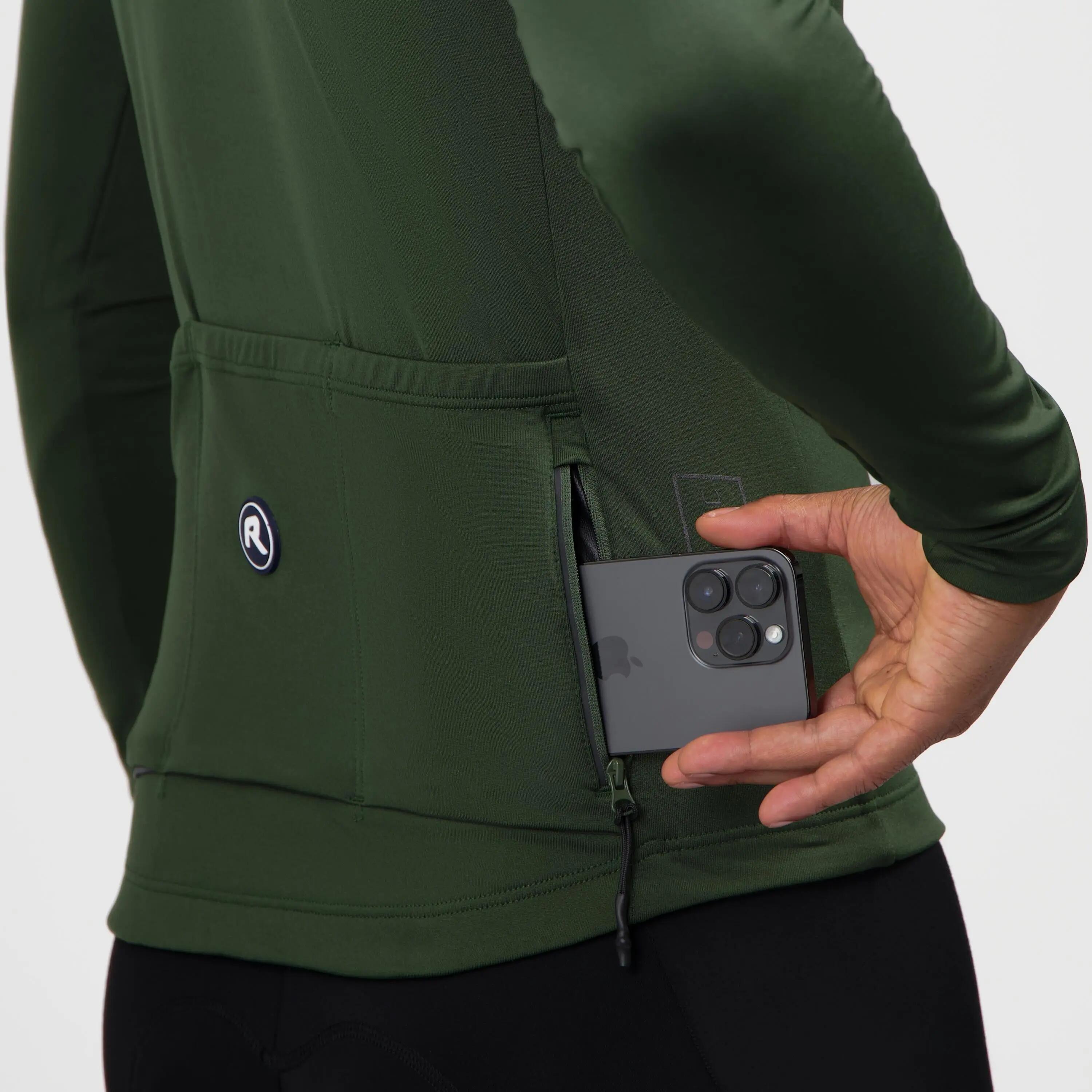 Camisa de Ciclismo Masculina Manga Longa Verde Essential II 8/8