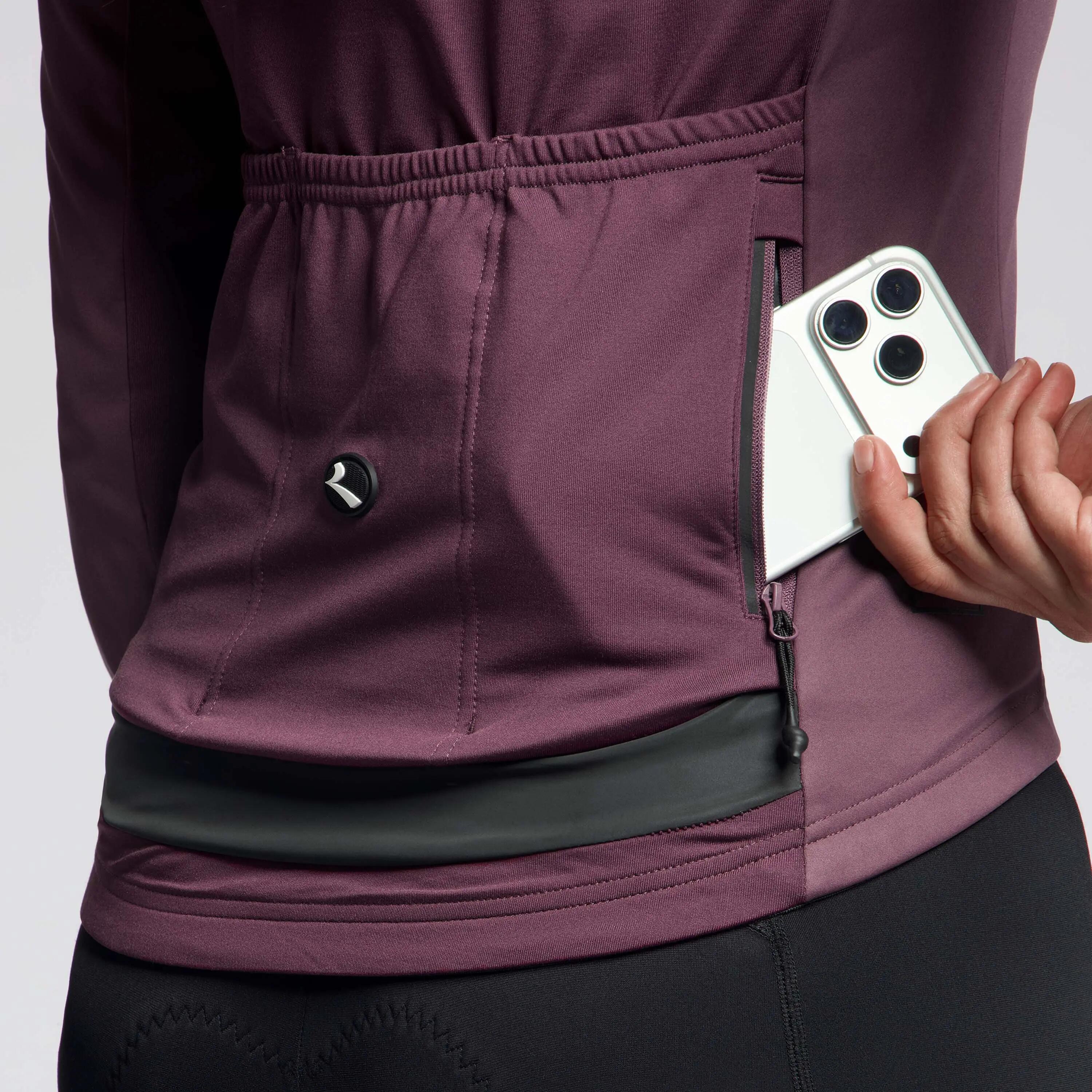 Casaco de Inverno de Ciclismo Mulher Essential II Beringela 8/8