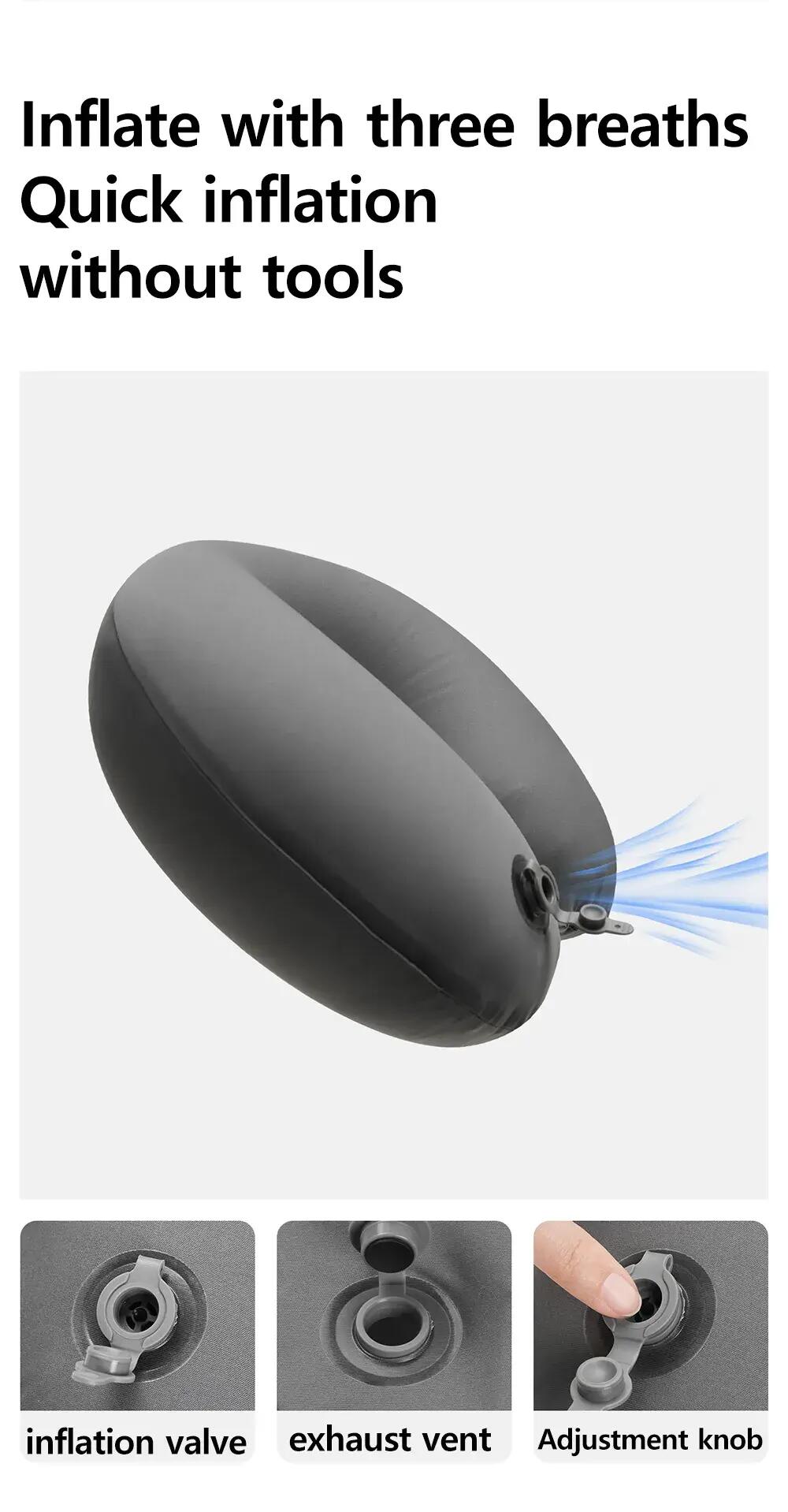 Light Cloud – ultraleichtes aufblasbares Nackenkissen von Naturehike 4/6