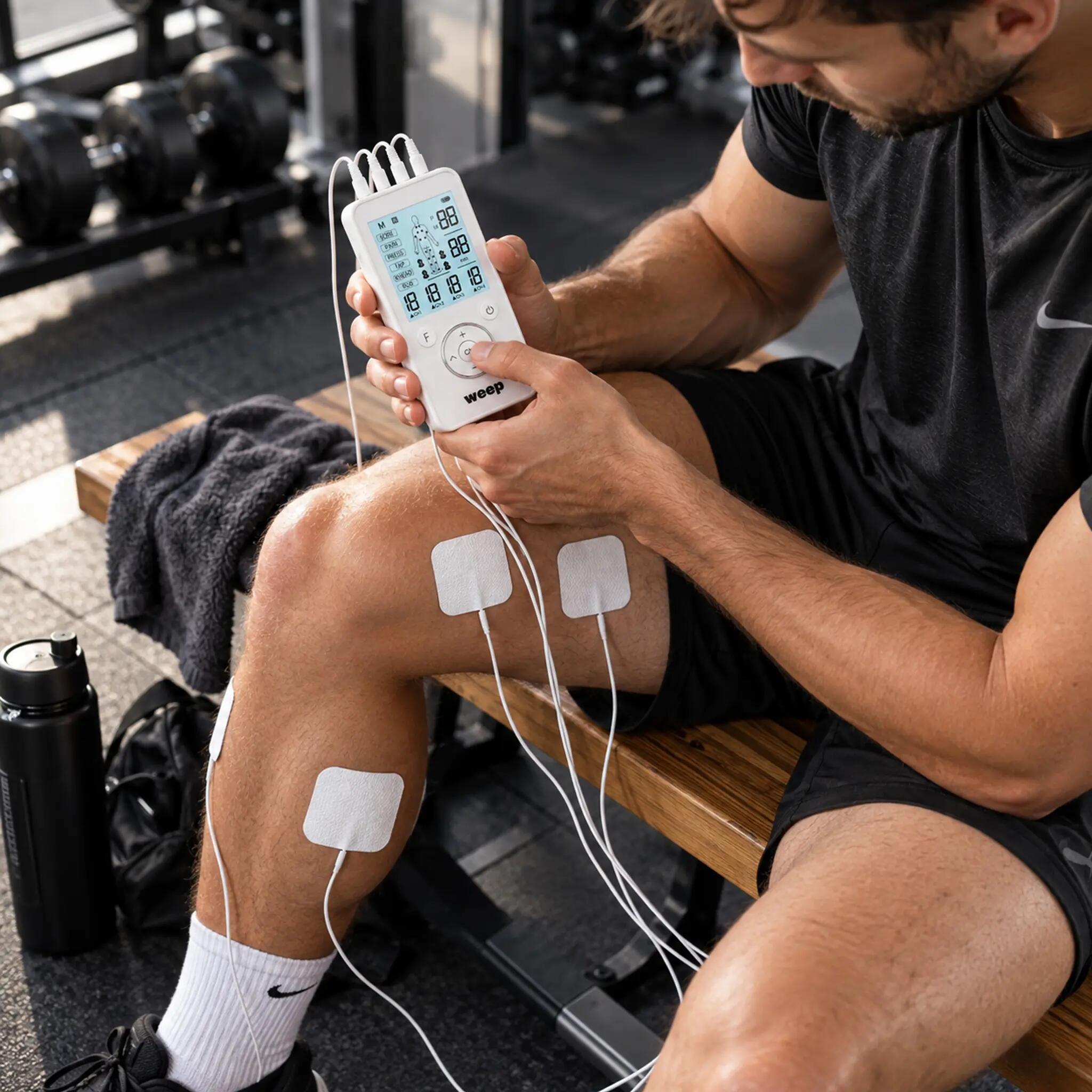 WEEP Muskelstimulator Massagegerät TENS EMS Reizstrom mit 8 Elektroden 4/13