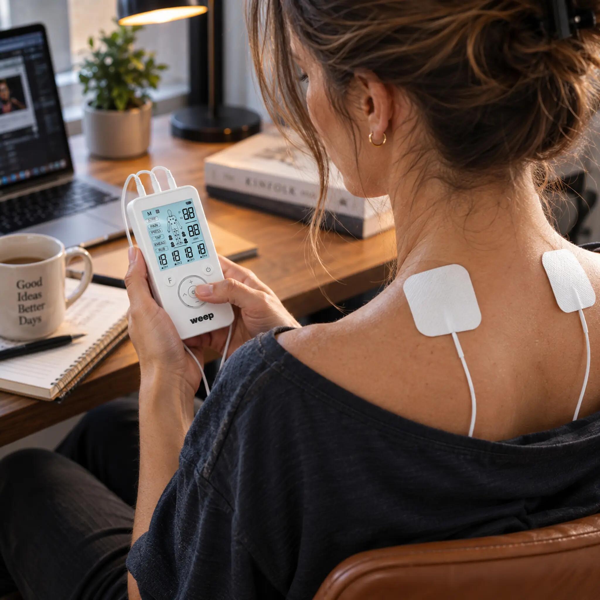 WEEP Muskelstimulator Massagegerät TENS EMS Reizstrom mit 8 Elektroden 11/13
