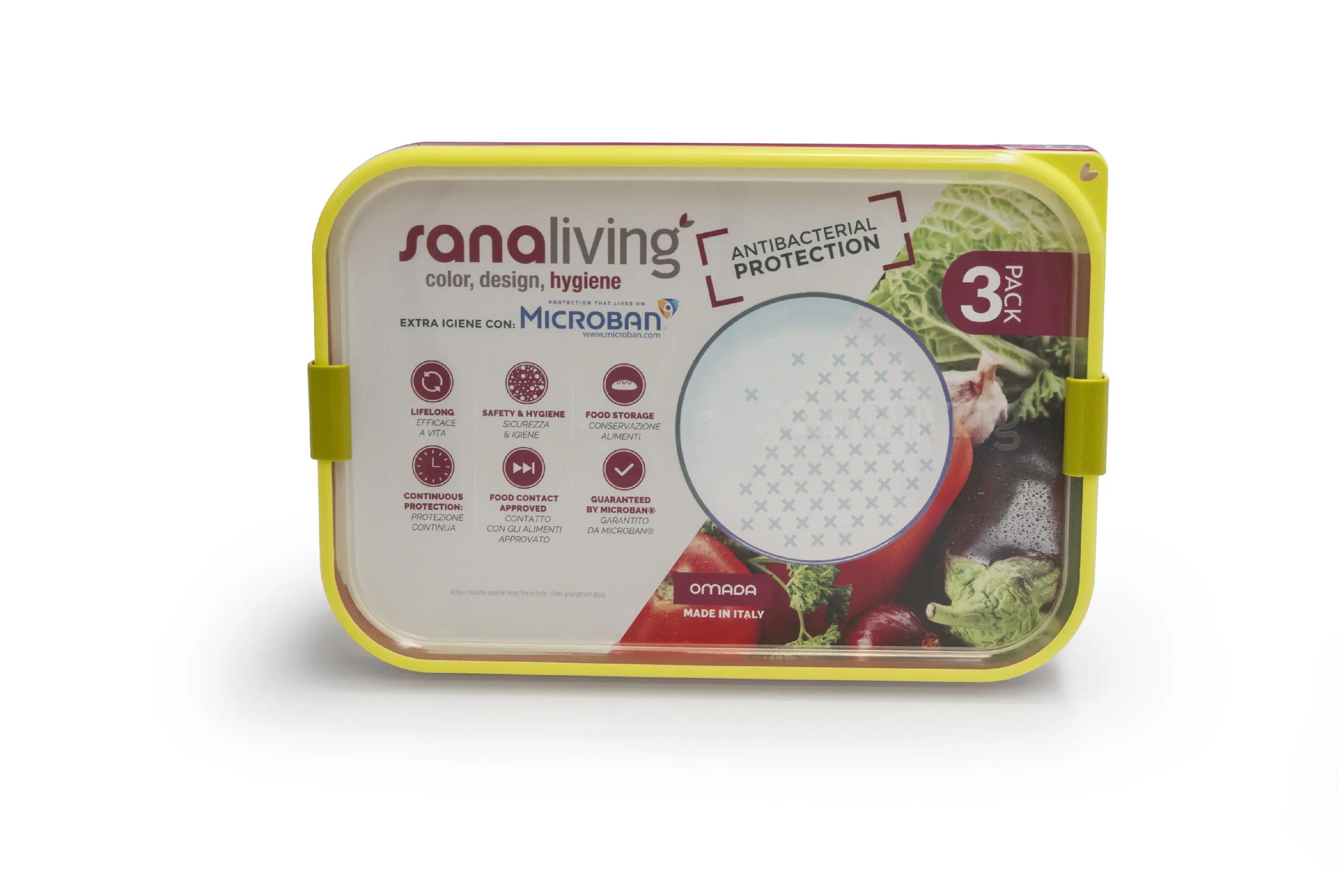Set plastových dóz, Omada Sanaliving Box Set 3x 24x16,5x5cm/1L 2/6