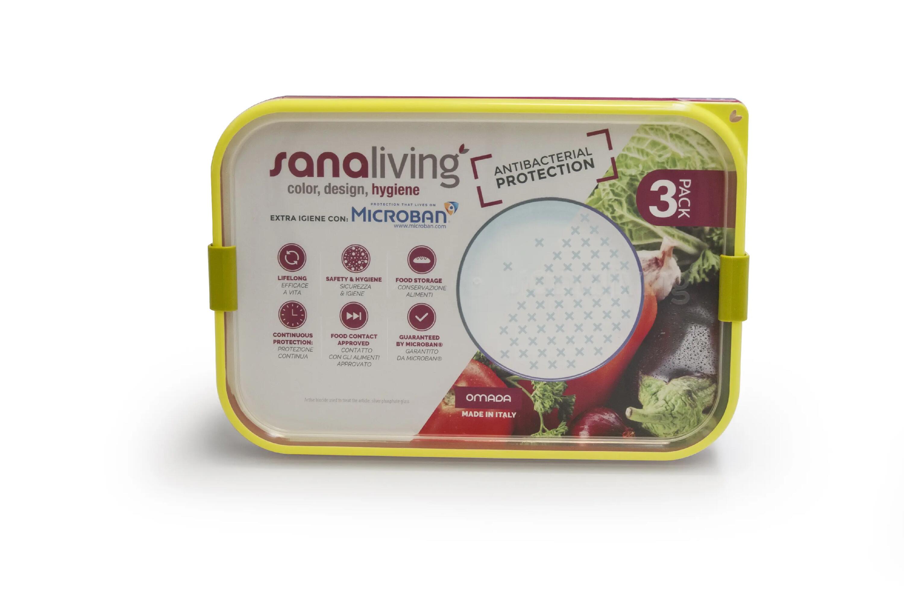 Set plastových dóz, Omada Sanaliving Box Set 3x 24x16,5x8cm/2L 2/6