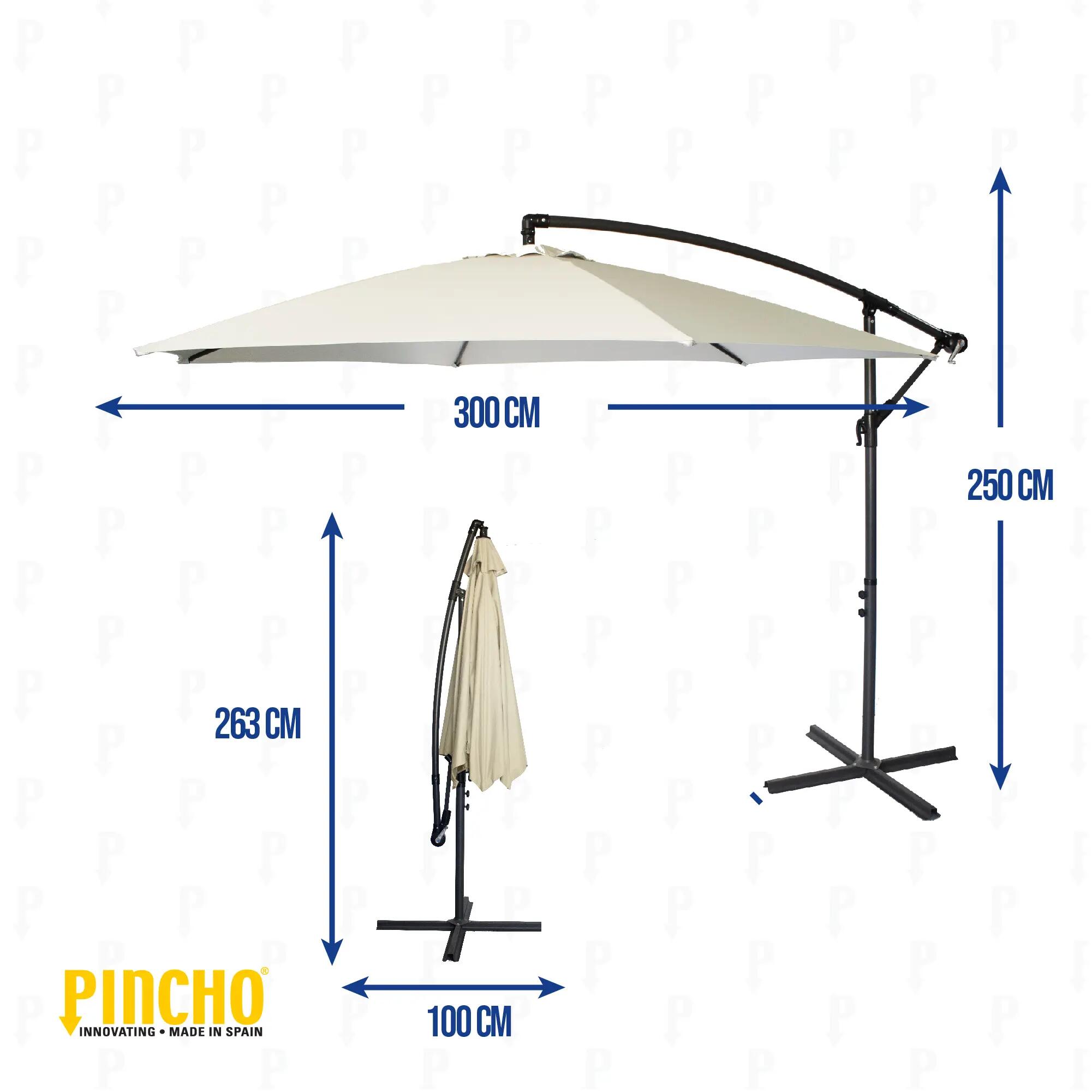Sombrilla excentrica Ø300 cm con manivela y estructura de aluminio 8/8