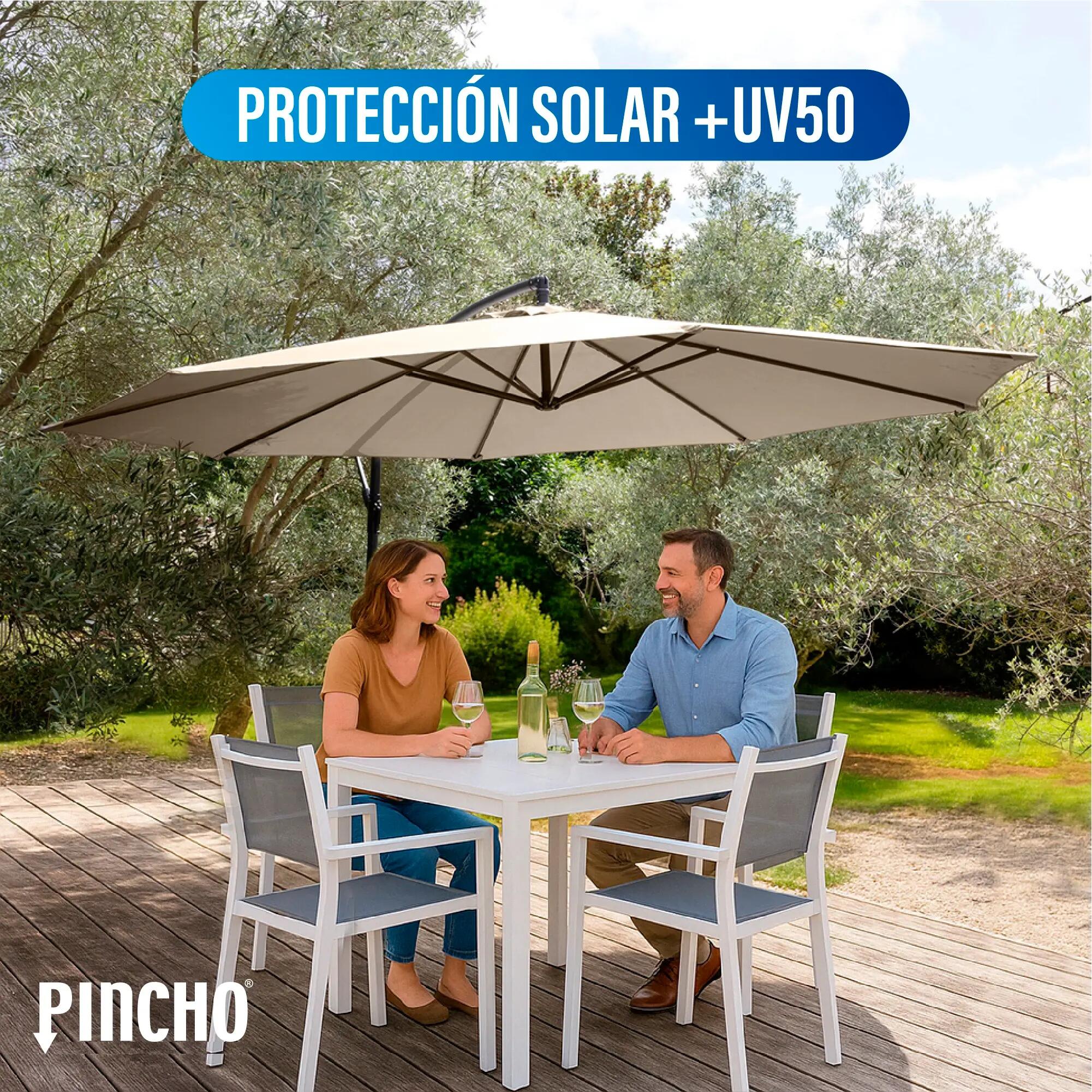 Sombrilla excentrica Ø300 cm con manivela y estructura de aluminio 3/8