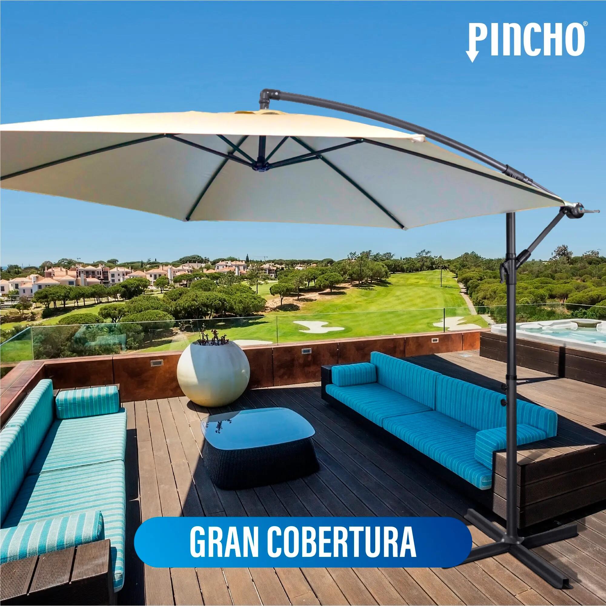 Sombrilla excentrica Ø300 cm con manivela y estructura de aluminio 2/8
