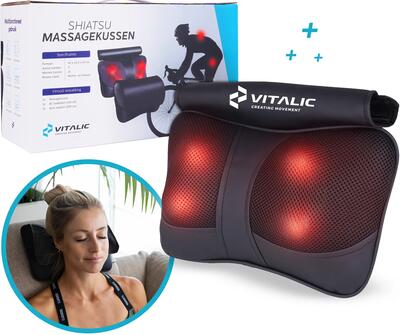 Cuscino massaggiatore Shiatsu Vitalic per collo e schiena dolorante