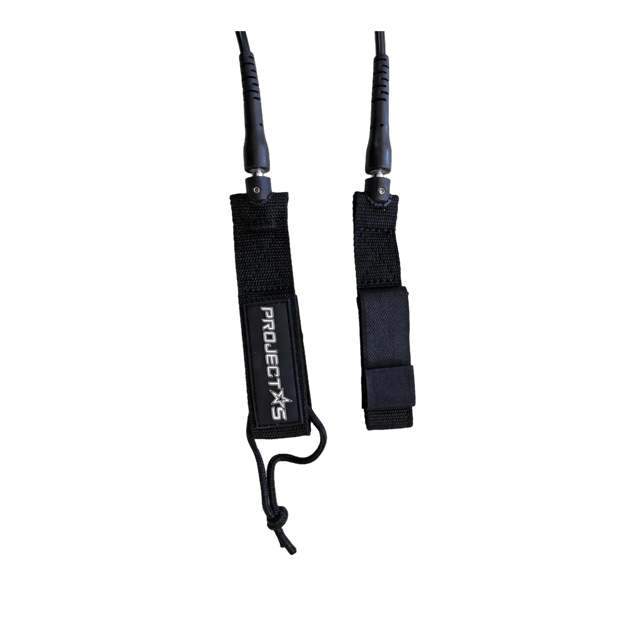 Sicherheitsleine  SUP - Board - Schwarz 7mm 10" Fuß 3/3