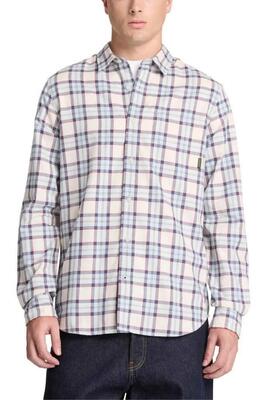 Camicia - casual - Uomo - flanella 100% cotone vestibilità regular - beige.