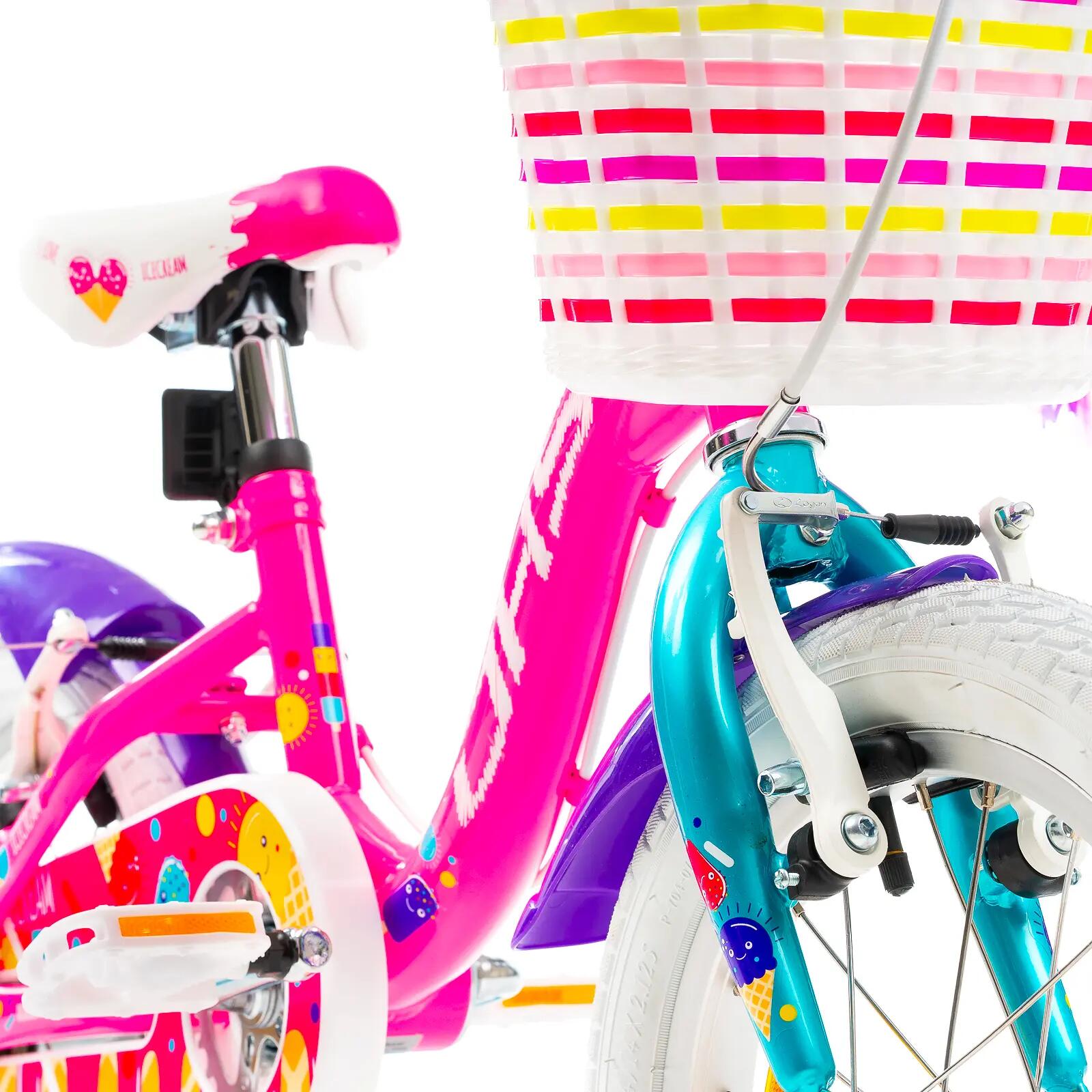 Bicicleta infantil DHS Icecream - 16 polegadas, rosa 7/7
