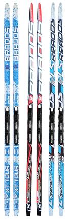 Skis de fond Brados avec fixations SNS - semelles lisses
