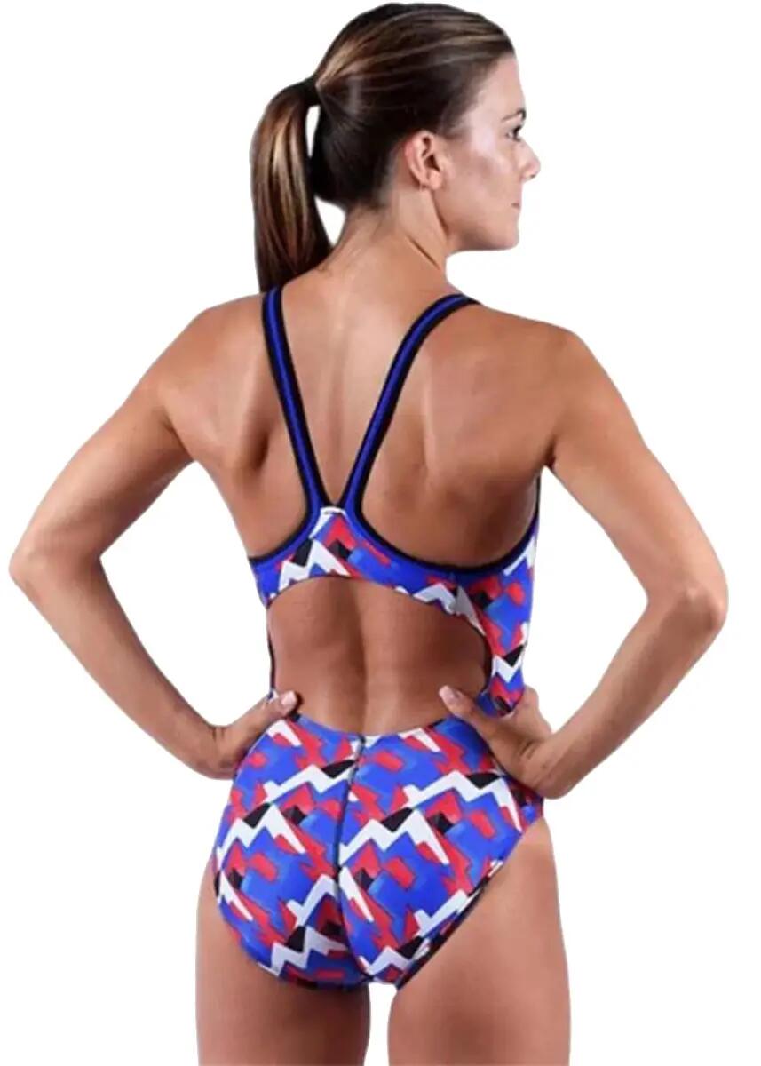 Dolfin Maillot de bain XtraSleek Eco Denali DBX pour fille - Rouge / Blanc / 4/6