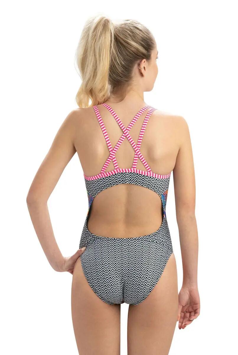 Dolfin Costume da bagno Hyper Tropic con doppia cinghia e schiena a buco della 4/5