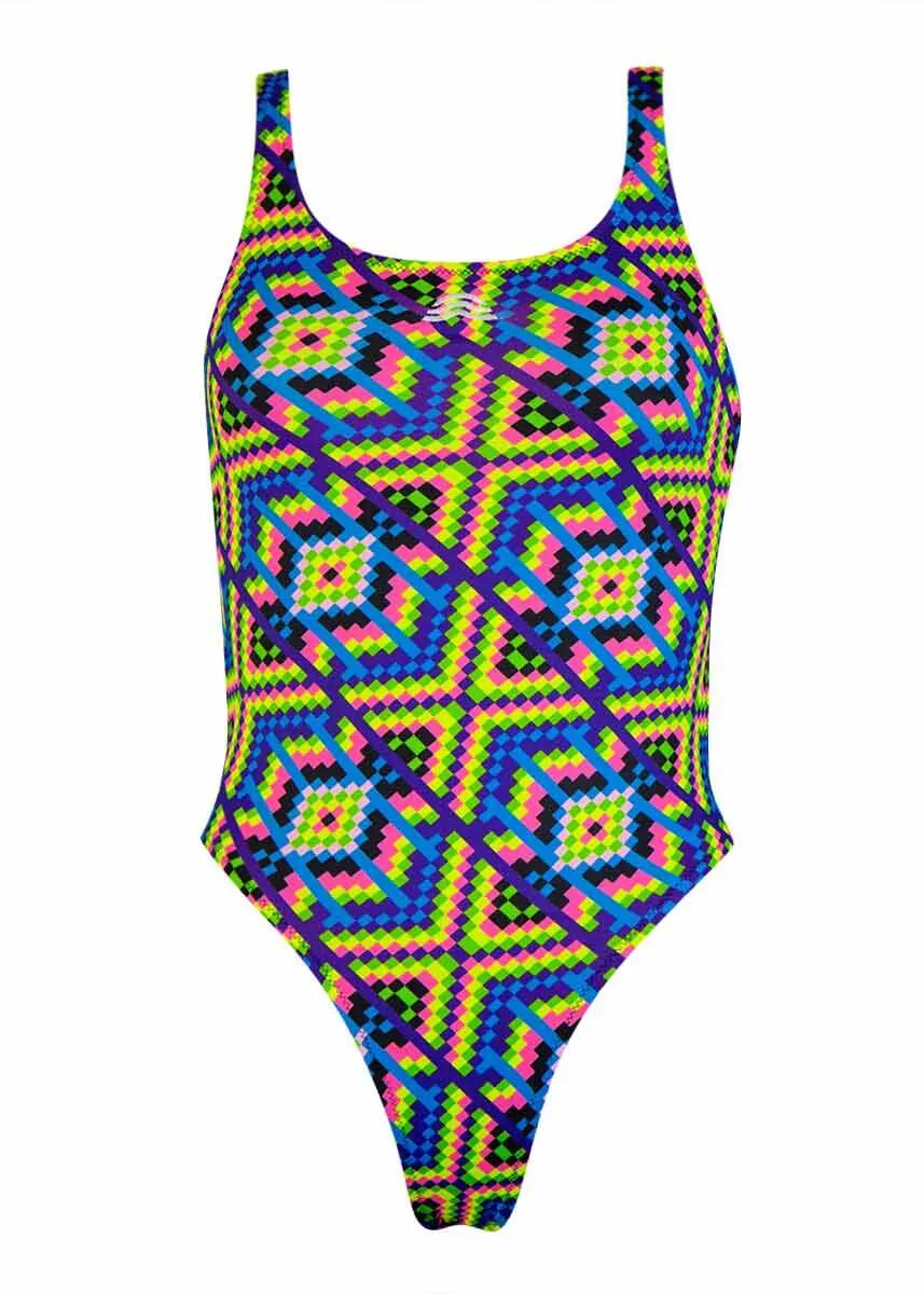 Aquarapid Costume da bagno geometrico per ragazze 2/5