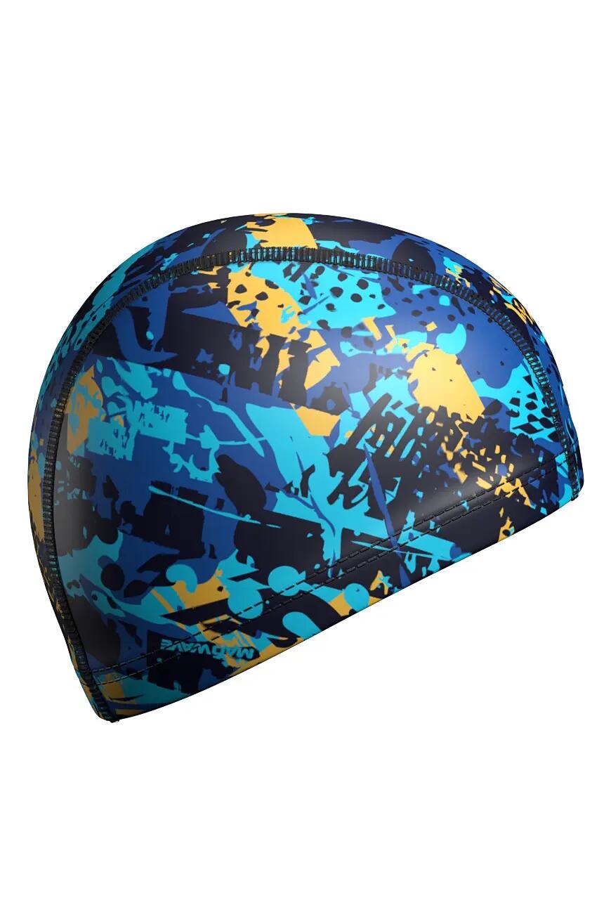 Touca de Natação Mad Wave em elastano com Estampa - Azul/Multicolorida 3/5