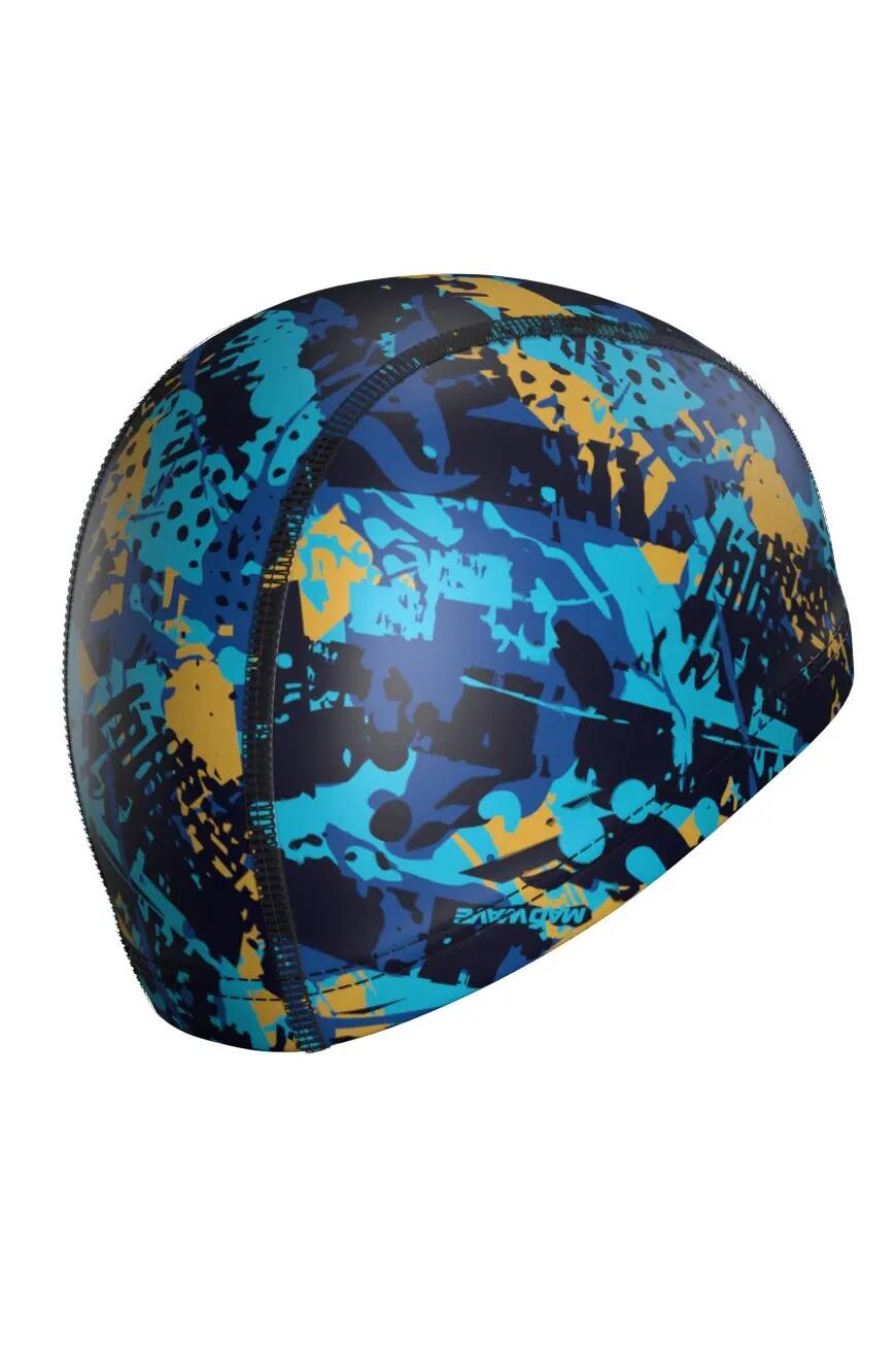 Touca de Natação Mad Wave em elastano com Estampa - Azul/Multicolorida 2/5