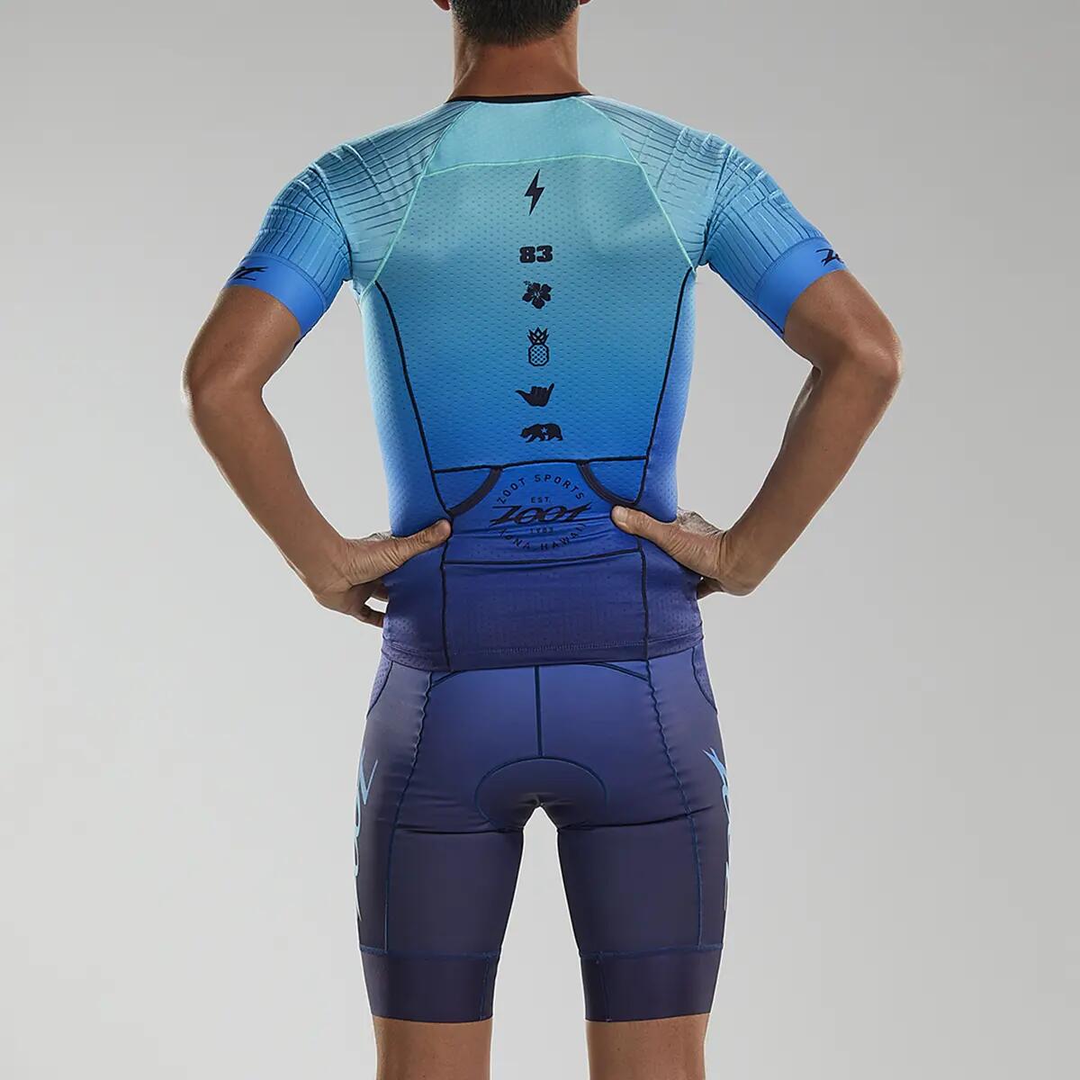 Maillot Triatlon Manga corta Hombre ZOOT AERO SUNSET Azul 3/5