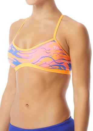 TYR Haut de bikini Wave Rider pour femme - Rose/Bleu