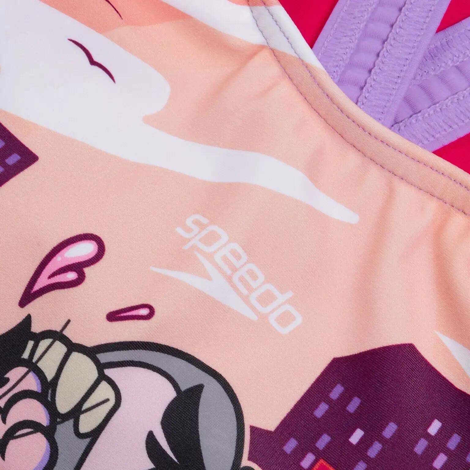 Maillot de bain Speedo Apprendre à nager imprimé dos croisé - Rose/Orange - 2/5