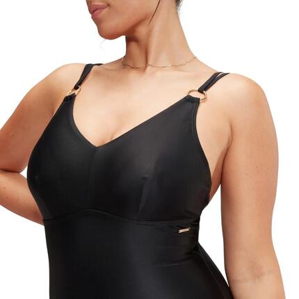Speedo Maillot de bain une pièce gainant à bretelles pour femme - Noir
