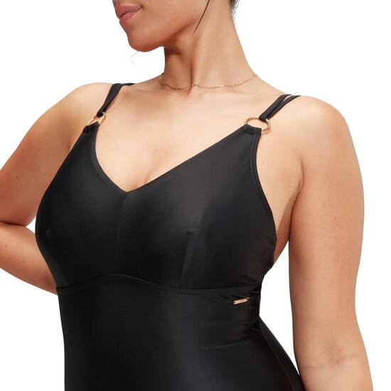 Speedo Maillot de bain une pièce gainant à bretelles pour femme - Noir