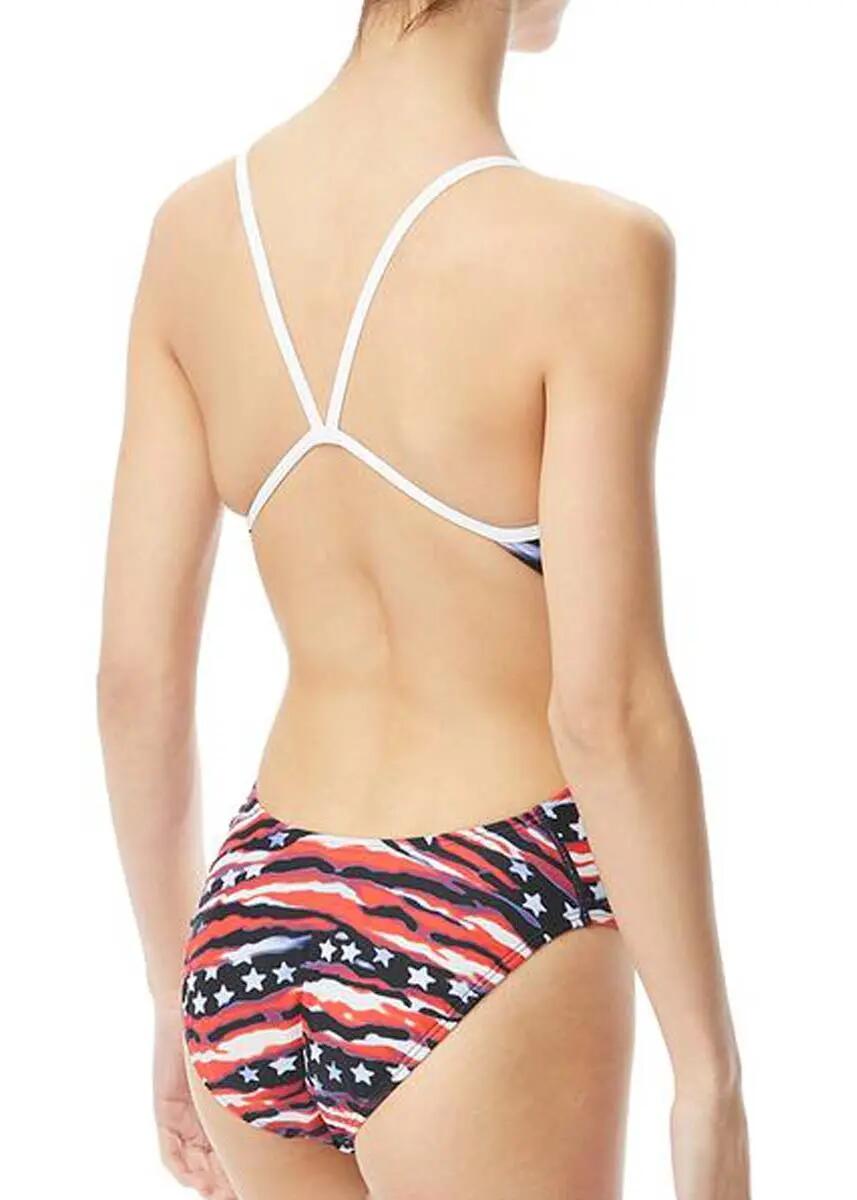 TYR Maillot de bain une pièce All American Cutoutfit - Rouge/Blanc/Bleu 2/2