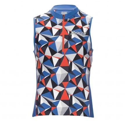 Zoot Maillot de triathlon sans manches Performance pour homme - Camouflage bleu