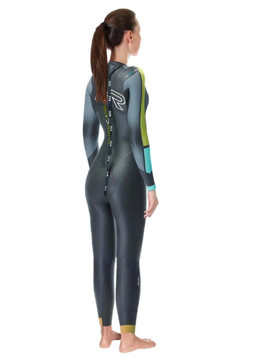 TYR Combinaison de plongée catégorie 2 pour femme - Noir/Bleu 2/4