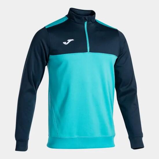 Sweat-Shirt Football Homme Joma 1/2 Cremallera Winner Turquoise Fluo