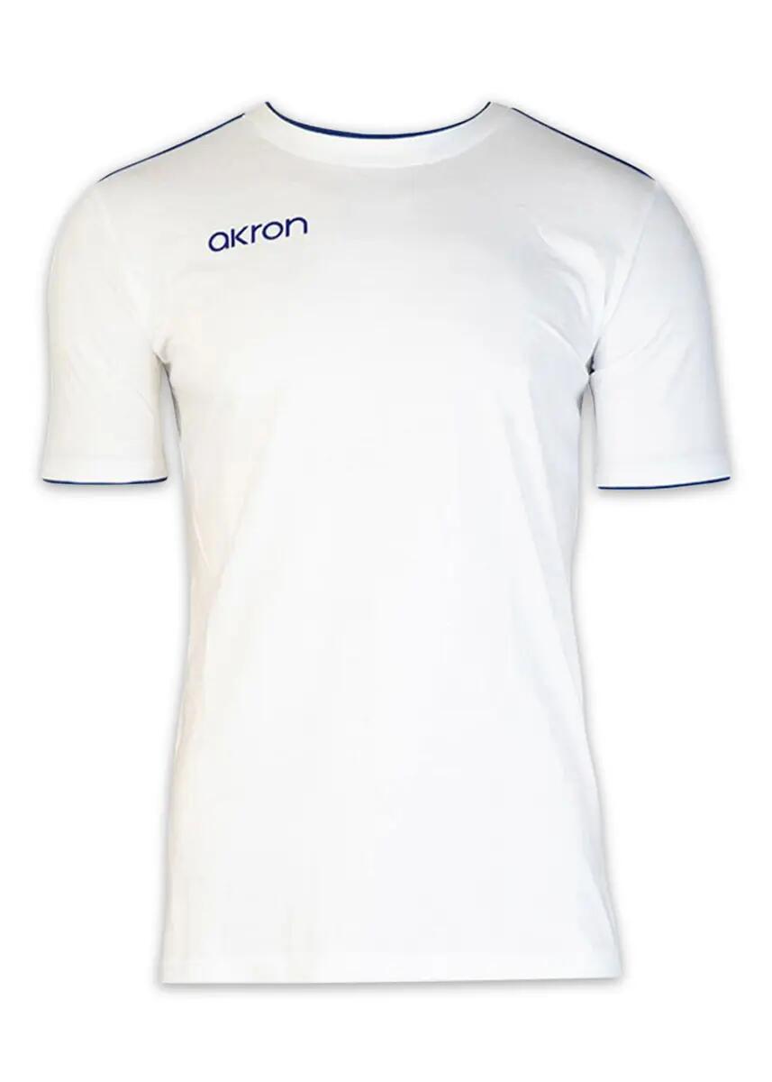 Akron T-shirt in cotone New Orleans - Bianco / Blu navy 1/5