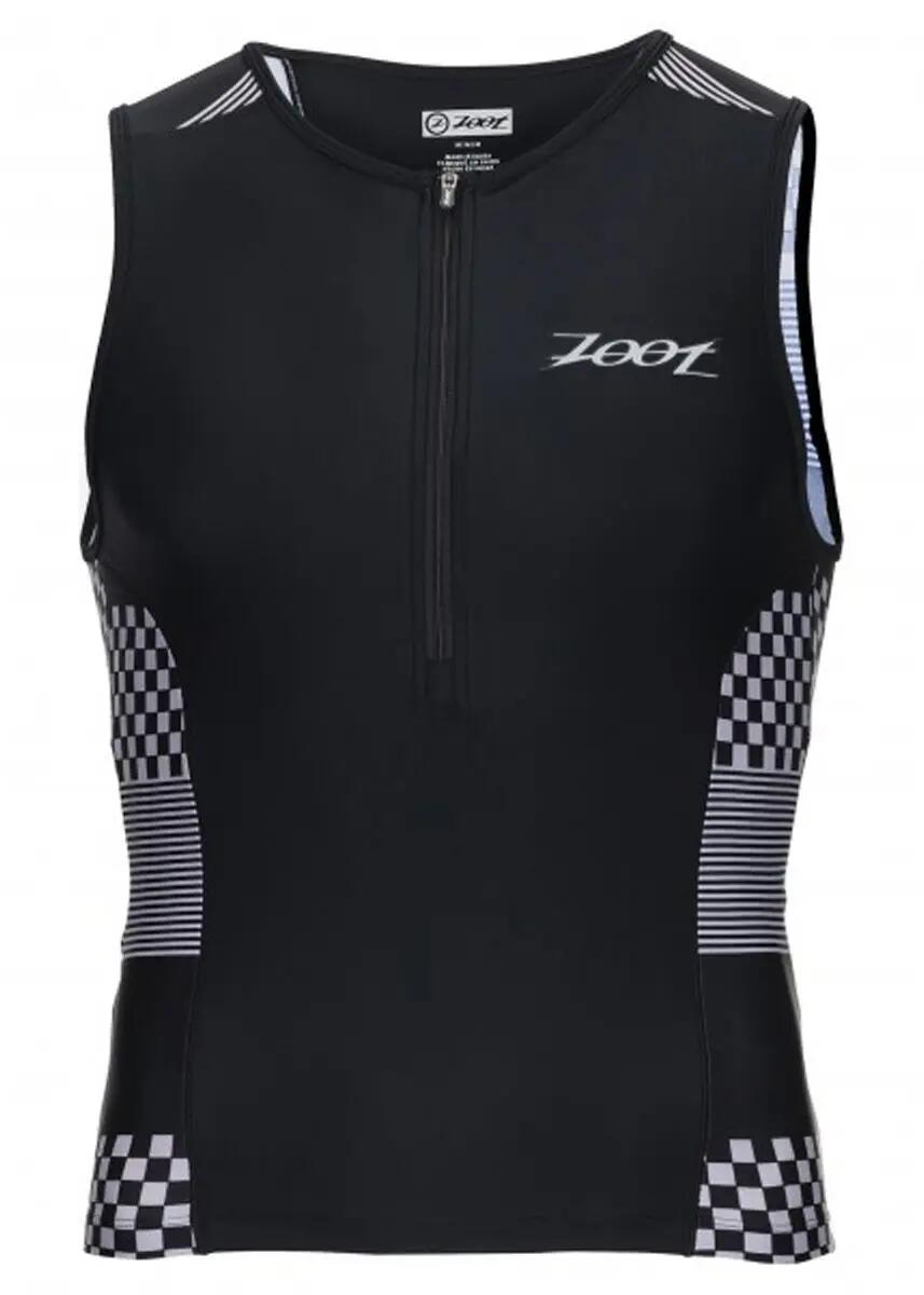 Zoot Débardeur de triathlon pour homme - Motifs à carreaux argentés 1/2