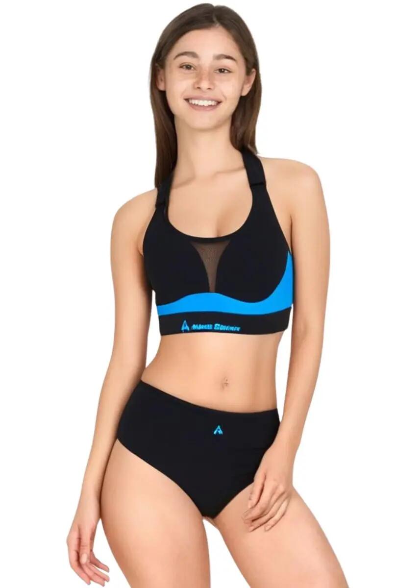 Aquasphere Bikini da bagno Kuma per ragazze - Nero / Blu 1/4