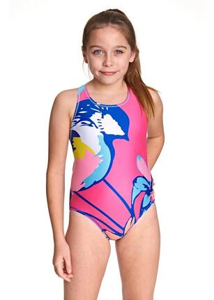 Zoggs Maillot de bain Flyback Journey pour fille - Rose/Bleu