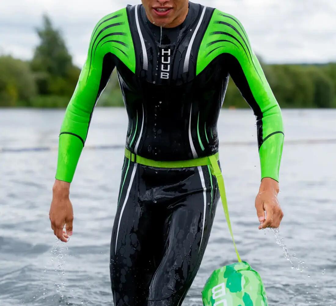 HUUB Herren-Neoprenanzug Surface Swim - Schwarz/Fluogrün - Größe S 4/7